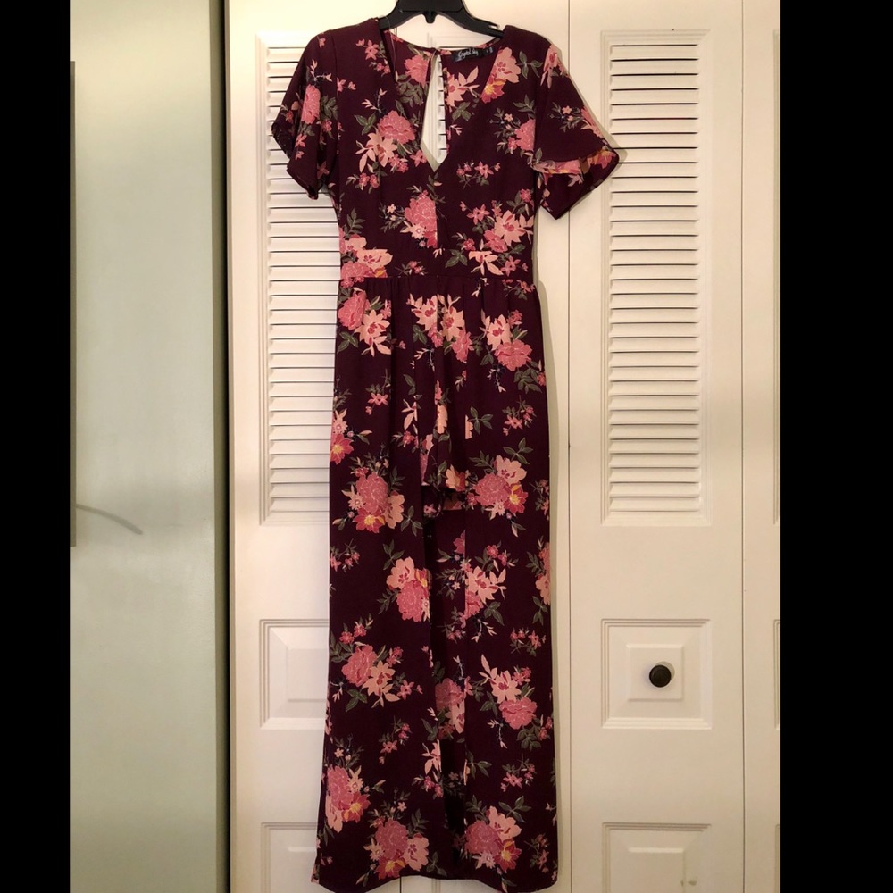 Crystal Sky Floral Romper Dress